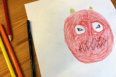 節分をテーマに思い思いに描く