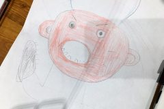 節分をテーマに思い思いに描く