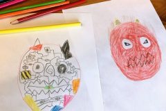 節分をテーマに思い思いに描く